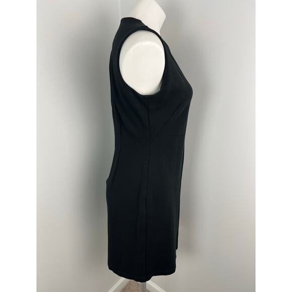 J. McLaughlin Black Ponte Knit Sleeveless Stretch Sheath Dress Medium Career - Picture 2 of 5